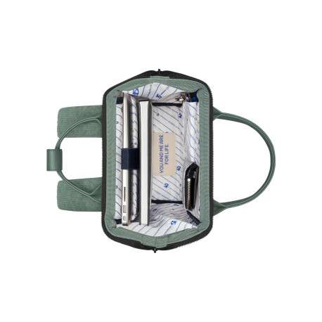 Sac à dos kaki uni avec deux pochettes interchangeables et logo iconique - Image 8