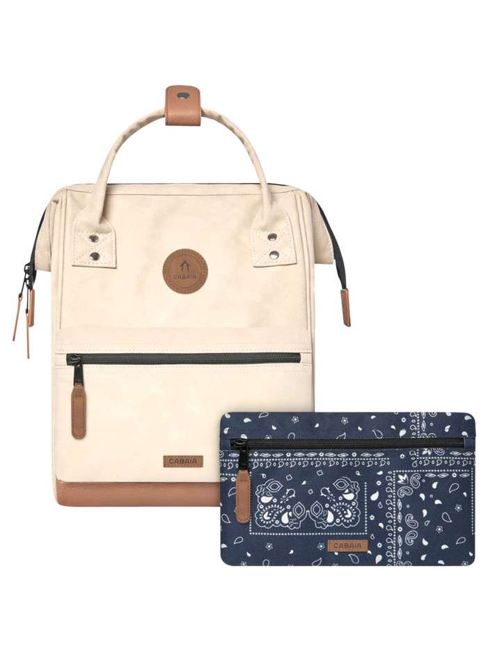 Sac à dos beige uni avec...