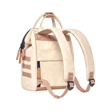Sac à dos beige uni avec pochettes interchangeables et logo iconique - Image 5