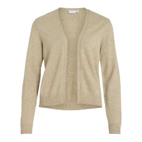 Gilet beige uni avec une coupe droite et des manches longues