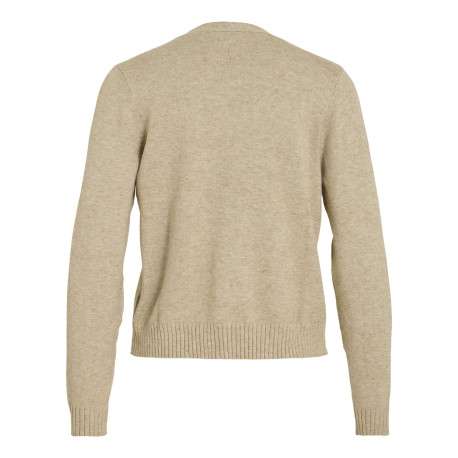 Gilet beige uni avec une coupe droite et des manches longues - Image 2