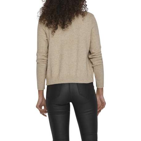 Gilet beige uni avec une coupe droite et des manches longues - Image 5