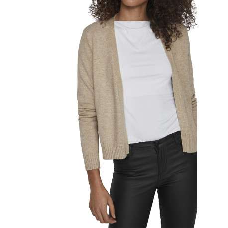 Gilet beige uni avec une coupe droite et des manches longues - Image 6