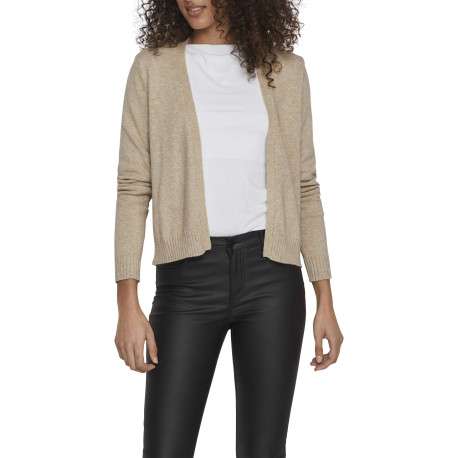 Gilet beige uni avec une coupe droite et des manches longues - Image 7