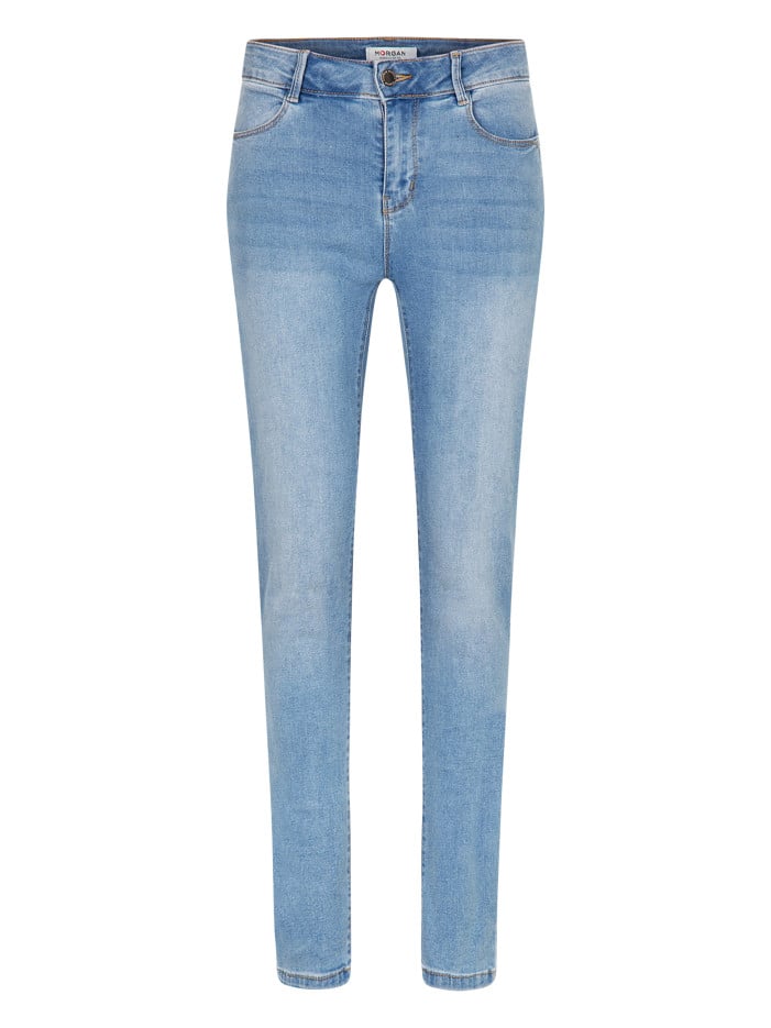 Jean en coton mélangé bleu...
