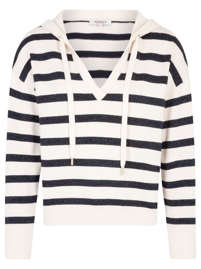Pull noir et blanc rayé...
