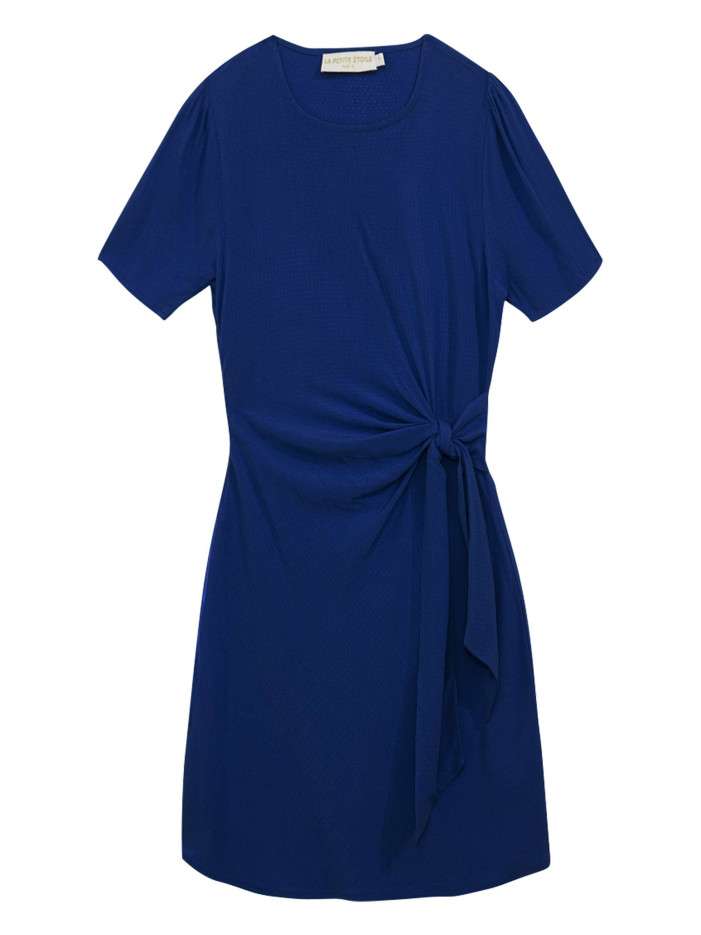 Robe courte marine gaufrée...