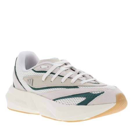 Baskets running blanches et vertes en mesh avec lacets plats et logo métal - Image 3
