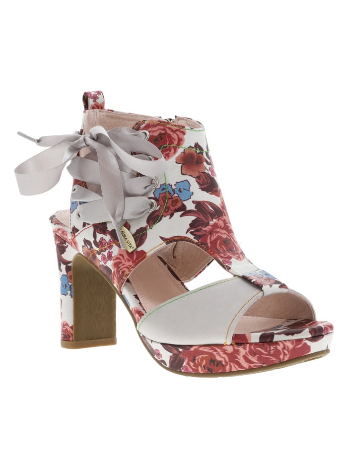 Nu-pieds rouges et blancs à...