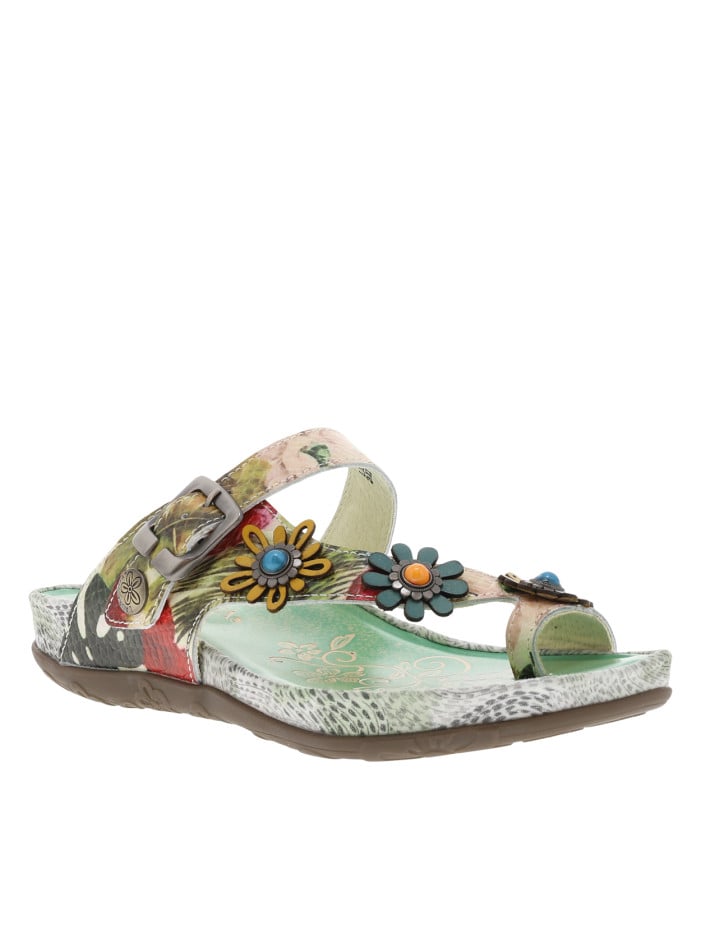 Mules en cuir vertes à...