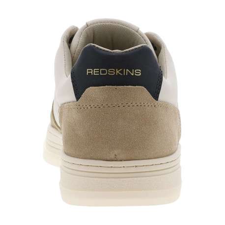 Tennis en cuir blanches et beiges avec logos dorés et semelle translucide - Image 6