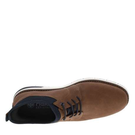 Sneakers brun à talon plat et à lacets élastiqués ronds avec marque embossée - Image 4