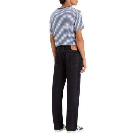 Jean 565 en coton noir uni avec une coupe ample et une taille mi-haute - Image 2