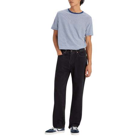 Jean 565 en coton noir uni avec une coupe ample et une taille mi-haute - Image 3