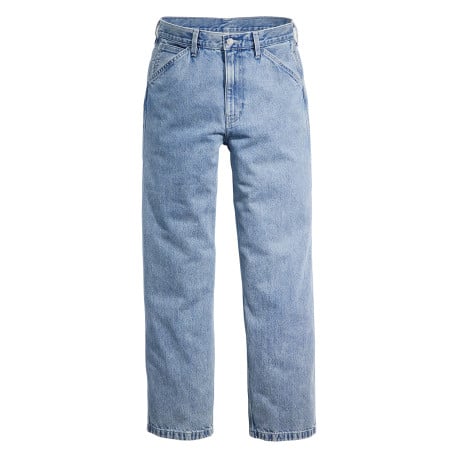 Jean 568 en coton bleu stone uni à coupe ample et à taille haute