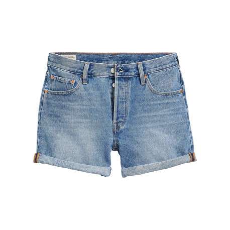 Short denim 501® en coton bleu uni court à coupe slim et à taille mi-haute