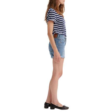 Short denim 501® en coton bleu uni court à coupe slim et à taille mi-haute - Image 4