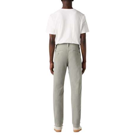 Chino en coton beige uni avec une coupe slim et des passants pour ceinture - Image 2