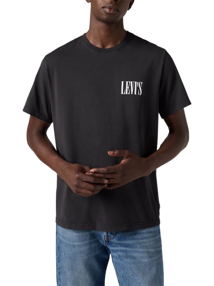 T-shirt en coton noir uni à...