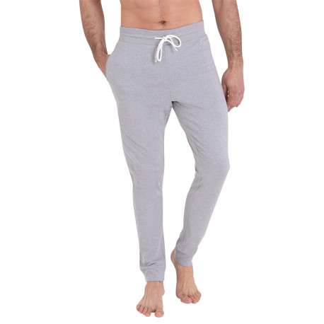 Pyjama long en coton bordeaux avec une coupe droite et un logo blanc imprimé - Image 3