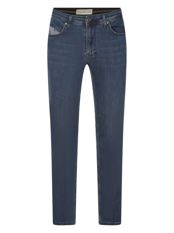 Jean en coton indigo uni...