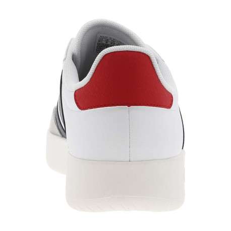 Tennis en cuir blanches à semelle écrue avec logo bleu et rouge - Image 6