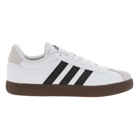 Tennis en cuir blanches à semelle marron foncé avec logos noirs
