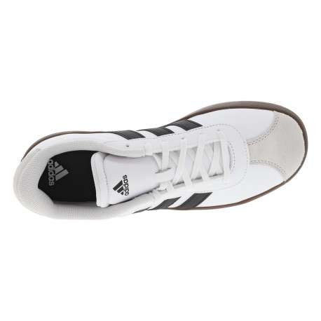 Tennis en cuir blanches à semelle marron foncé avec logos noirs - Image 7