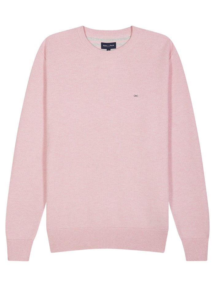 Pull en coton rose uni avec...