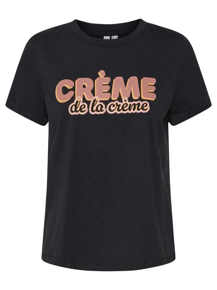 T-shirt en coton noir avec...