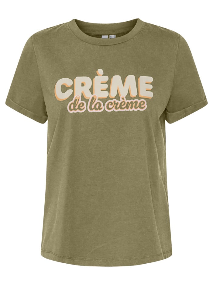 T-shirt en coton kaki avec...