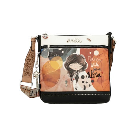 Sac à bandoulière rouille imprimé avec nom iconique sur le devant