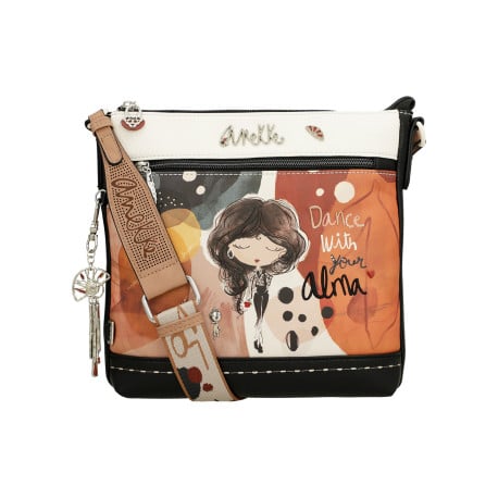 Sac à bandoulière rouille imprimé avec nom iconique sur le devant - Image 4