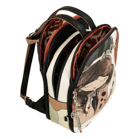 Sac à dos rouille imprimé avec une fermeture zippée et nom iconique  - Image 6