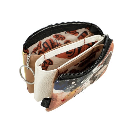 Porte-monnaie rouille imprimé avec des compartiments et zip de fermeture - Image 6