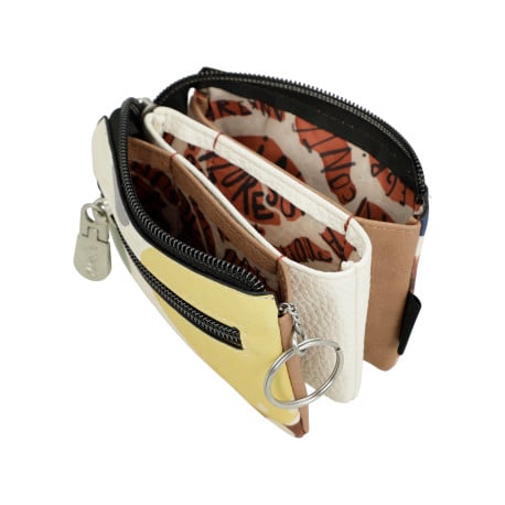 Porte-monnaie rouille imprimé avec des compartiments et zip de fermeture - Image 7