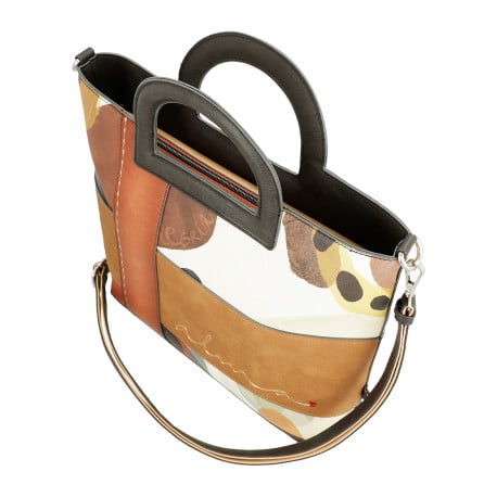 Sac à main camel imprimé avec le nom iconique sur le devant  - Image 6