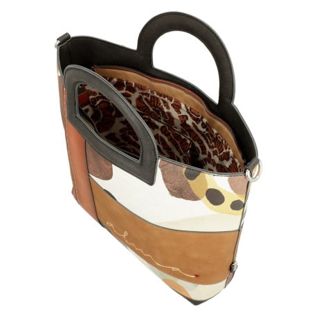 Sac à main camel imprimé avec le nom iconique sur le devant  - Image 8