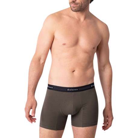 Lot de 2 boxers classiques en coton bicolores unis avec le nom de la marque - Image 3