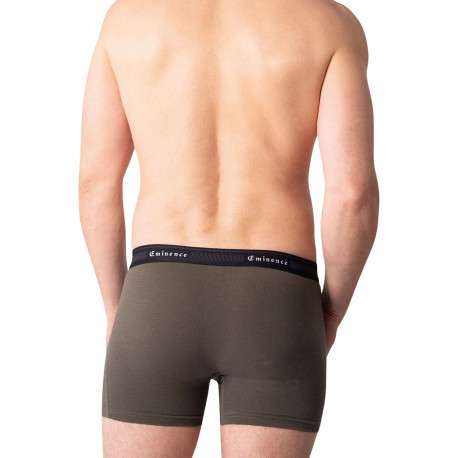 Lot de 2 boxers classiques en coton bicolores unis avec le nom de la marque - Image 4