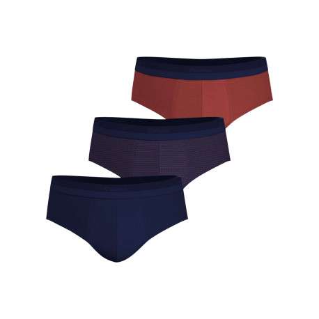 Lot de 3 slips en coton bicolores à motifs avec le nom de la marque