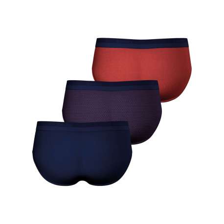 Lot de 3 slips en coton bicolores à motifs avec le nom de la marque - Image 2