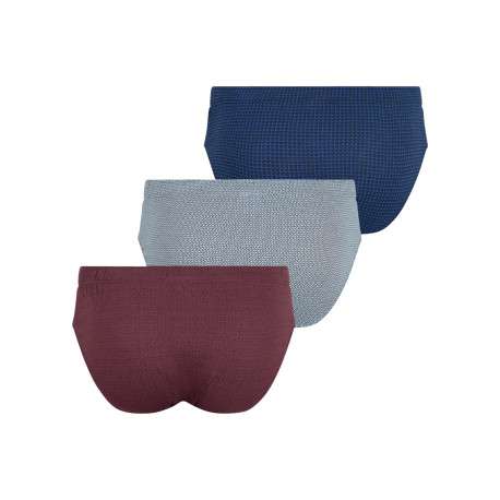 Lot de 3 slips en coton tricolores à motifs avec une ceinture élastiquée - Image 2