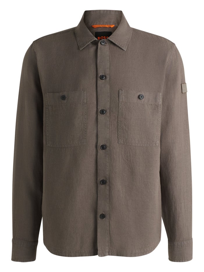 Surchemise en lin marron...