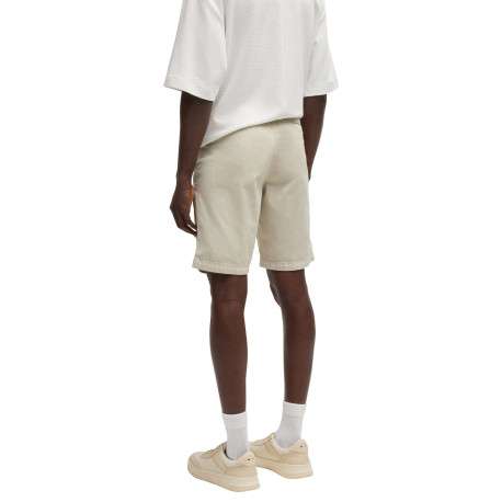 Short chino en coton beige uni à coupe regular fit avec des passants - Image 2
