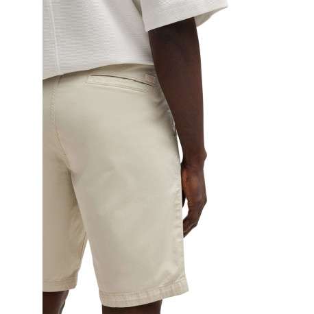 Short chino en coton beige uni à coupe regular fit avec des passants - Image 3