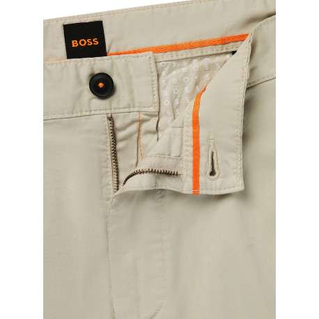 Short chino en coton beige uni à coupe regular fit avec des passants - Image 6