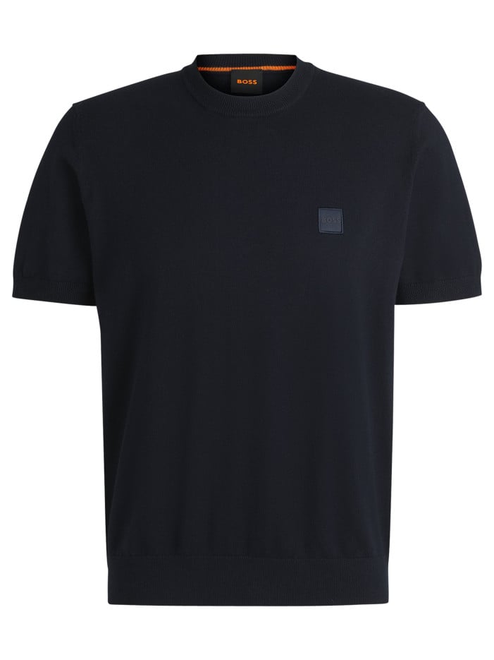 T-shirt en coton marine uni...