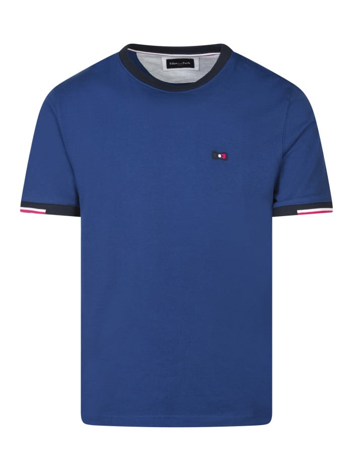 T-shirt en coton bleu uni...