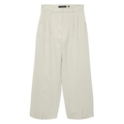 Pantalon chino écru à rayures tennis avec une coupe large et une taille haute